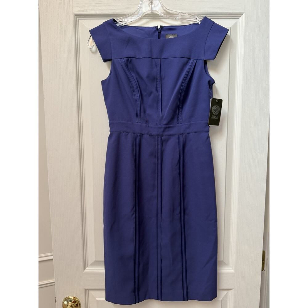 Vince Camuto Dress Size 2 NWT Deep Wisteria Purple Sheath Career Cocktail